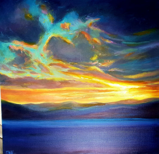 Sunset over the hills